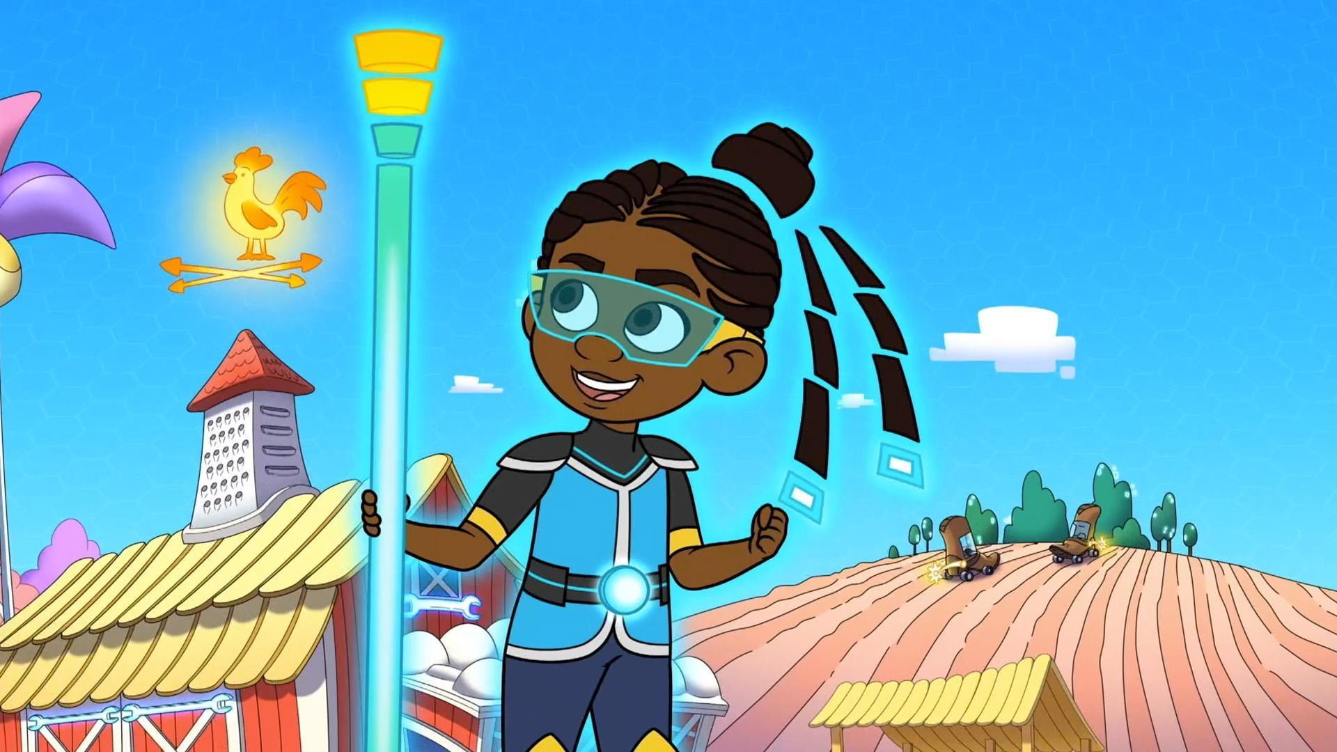 Farmer Dev helps harvest crops. / Mail Carrier Rae delivers packages to the Beeples.