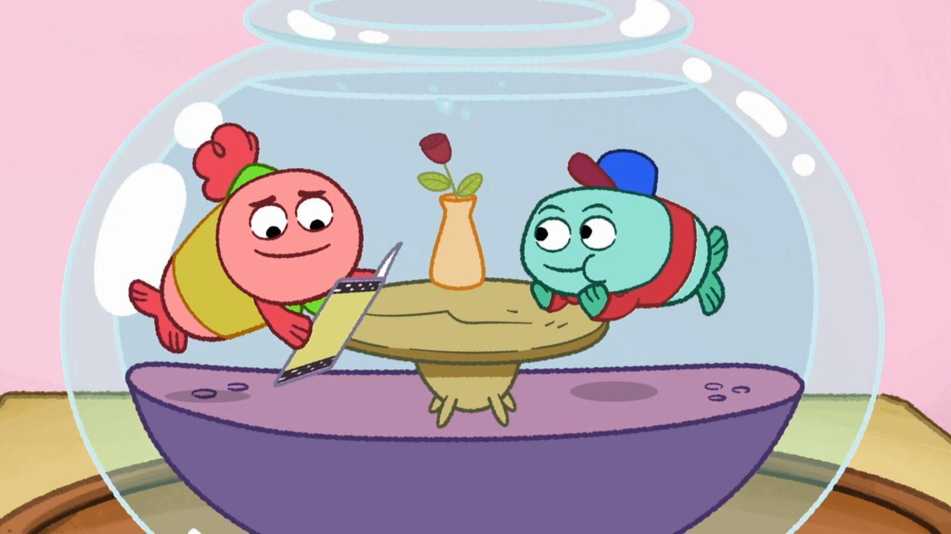 Fergus test-runs an epic date for Felicia./The Fishmans perform an underwater circus act.