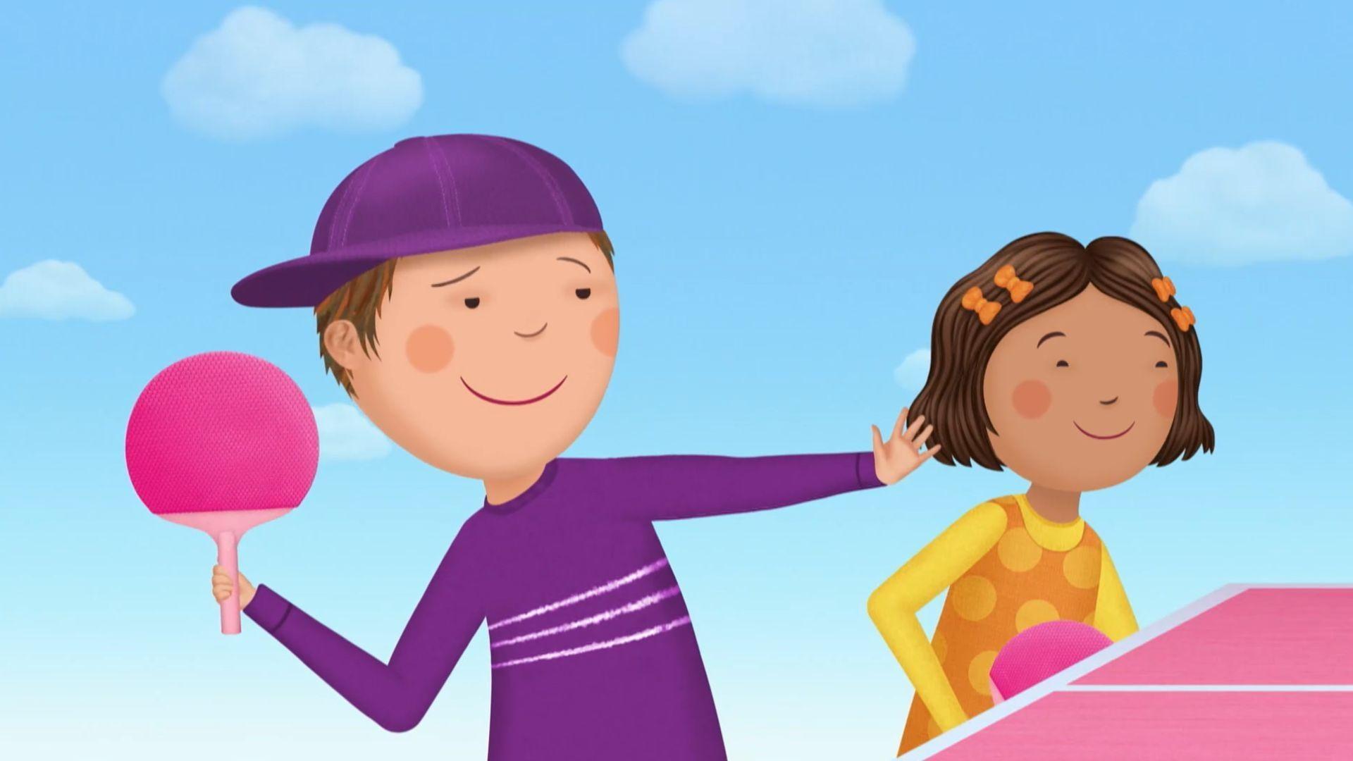 Pinkalicious looks for her missing button./Peter plays Pink Pong!