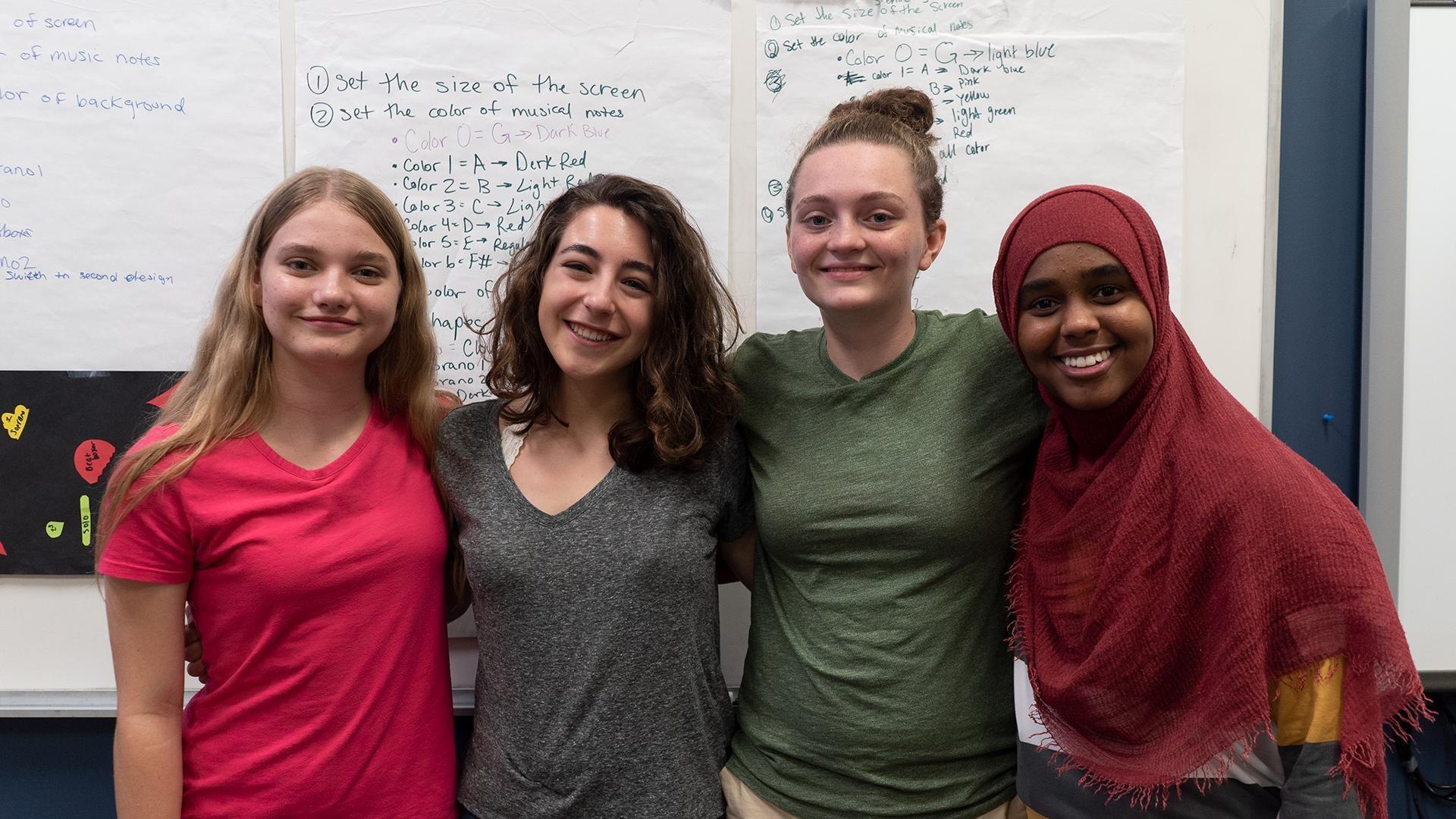 Britanee, Estrella, and Saabiriinn use code to turn music into a stunning visual display.