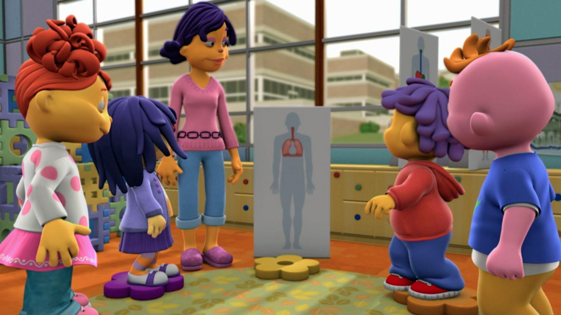 Sid races around his room and finds himself breathing really fast.