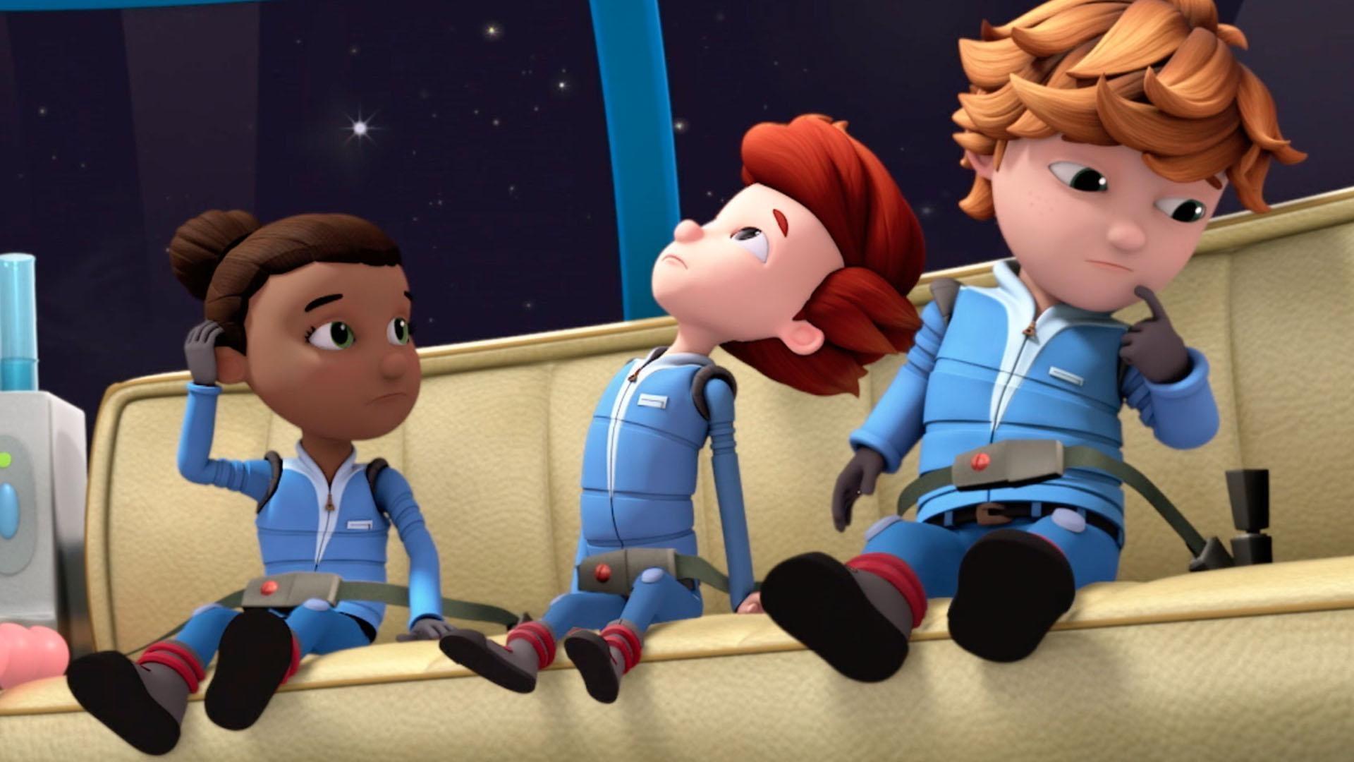 Celery takes the kids up in the saucer and shows them how it's been "souped-up."