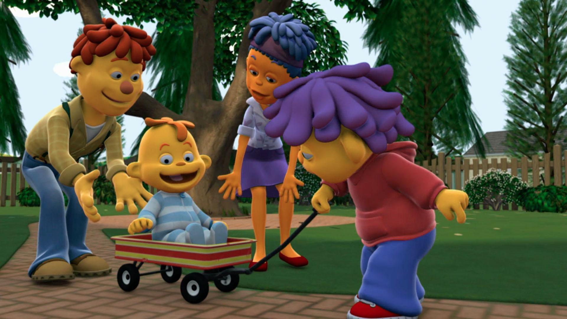 A wheel falls off Sid's favorite toy truck.