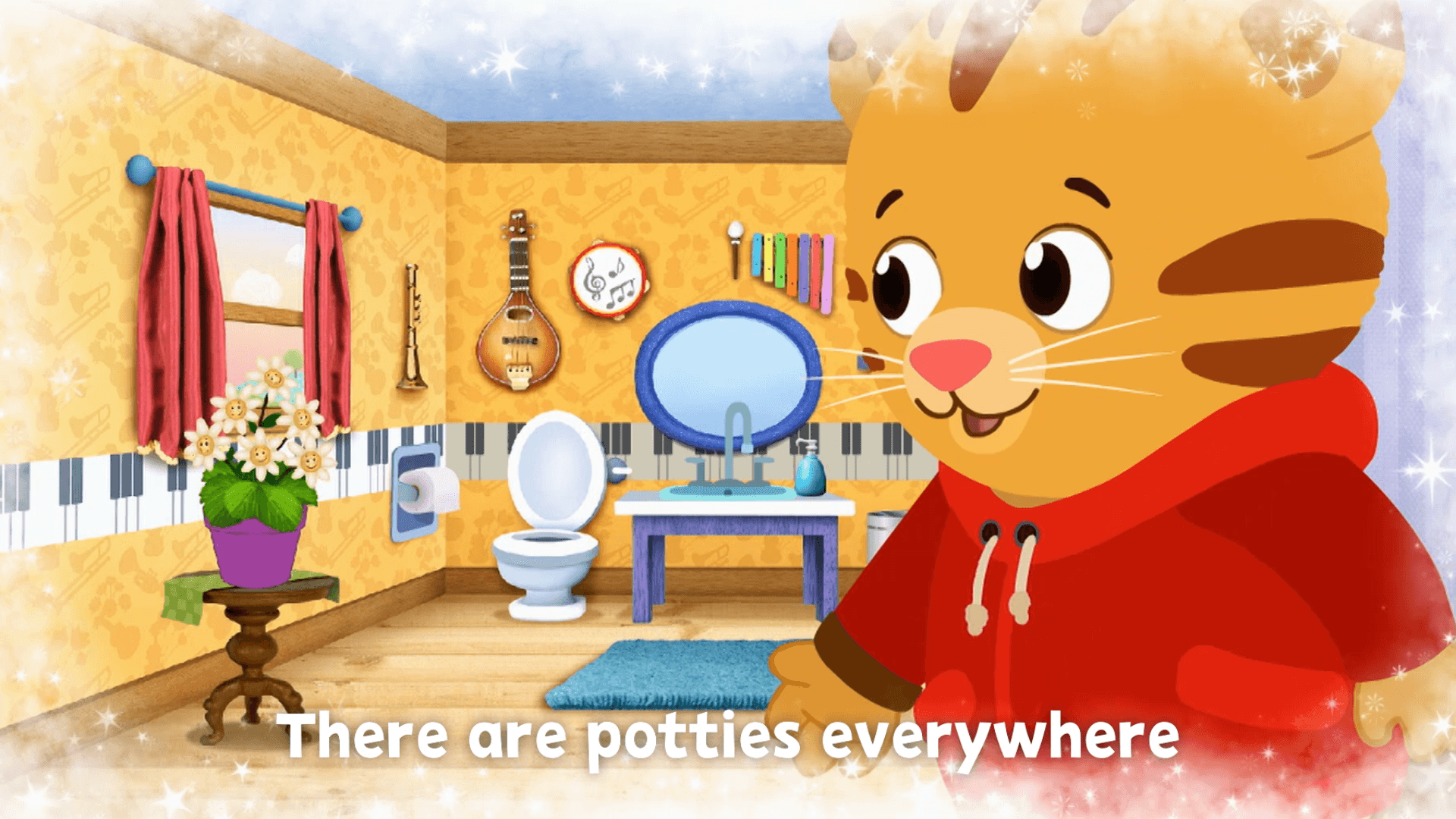 Sing along with Daniel Tiger as he sings about all the places you can find a potty.