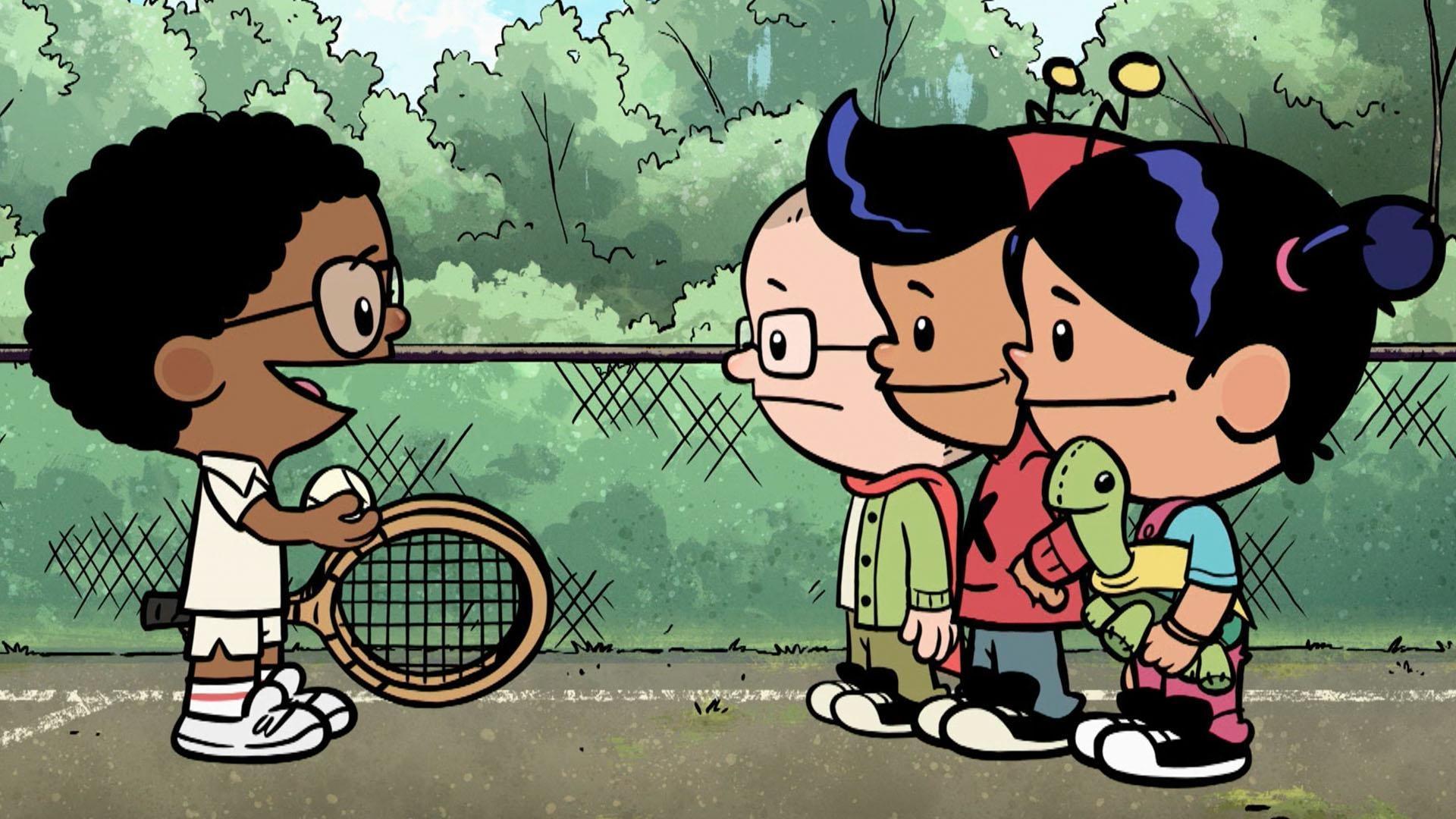 The kids meet Billie Jean King and Arthur Ashe.