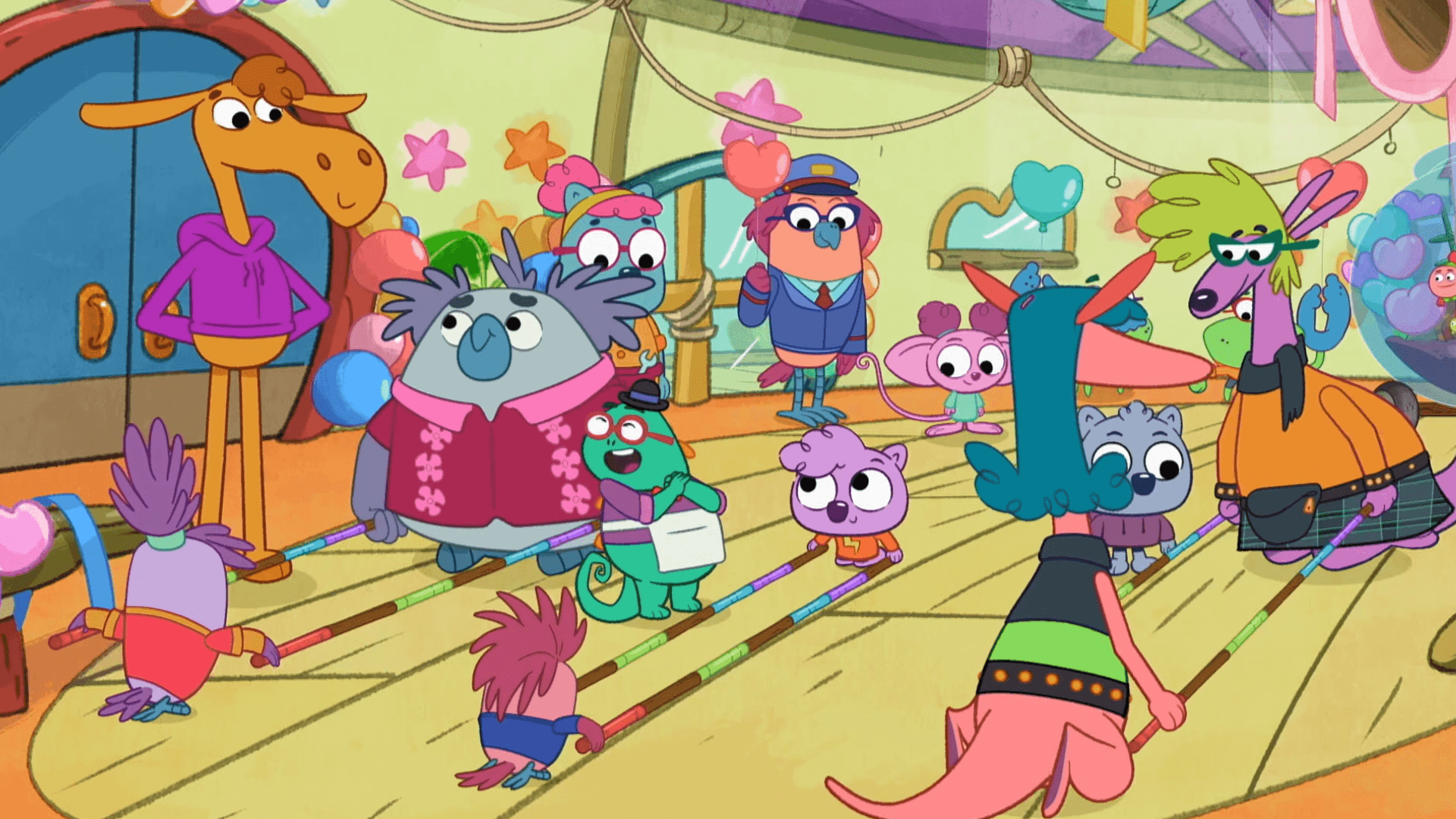 Mr. E learns a dance for Friendship Day./The power’s out for the Friendship Day Light Show.