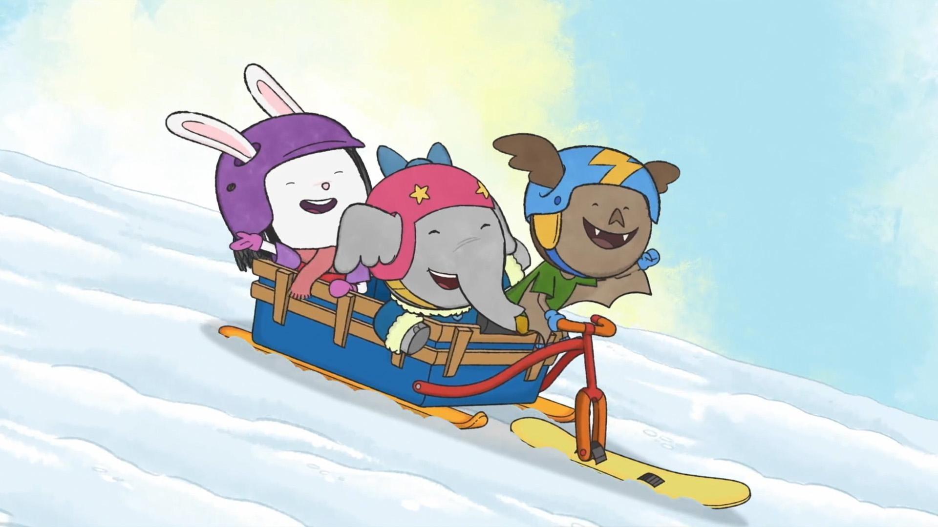 The kids go tobogganing! / Ari learns the importance of brushing your teeth.
