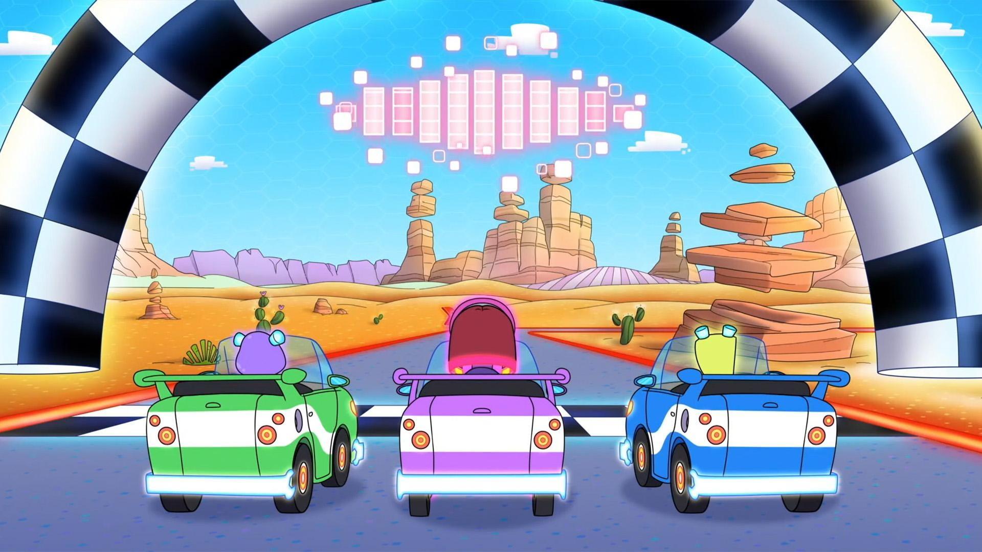 Race Car Driver Rae needs to stay focused to win! / Crane Operator Dev looks to get calm.