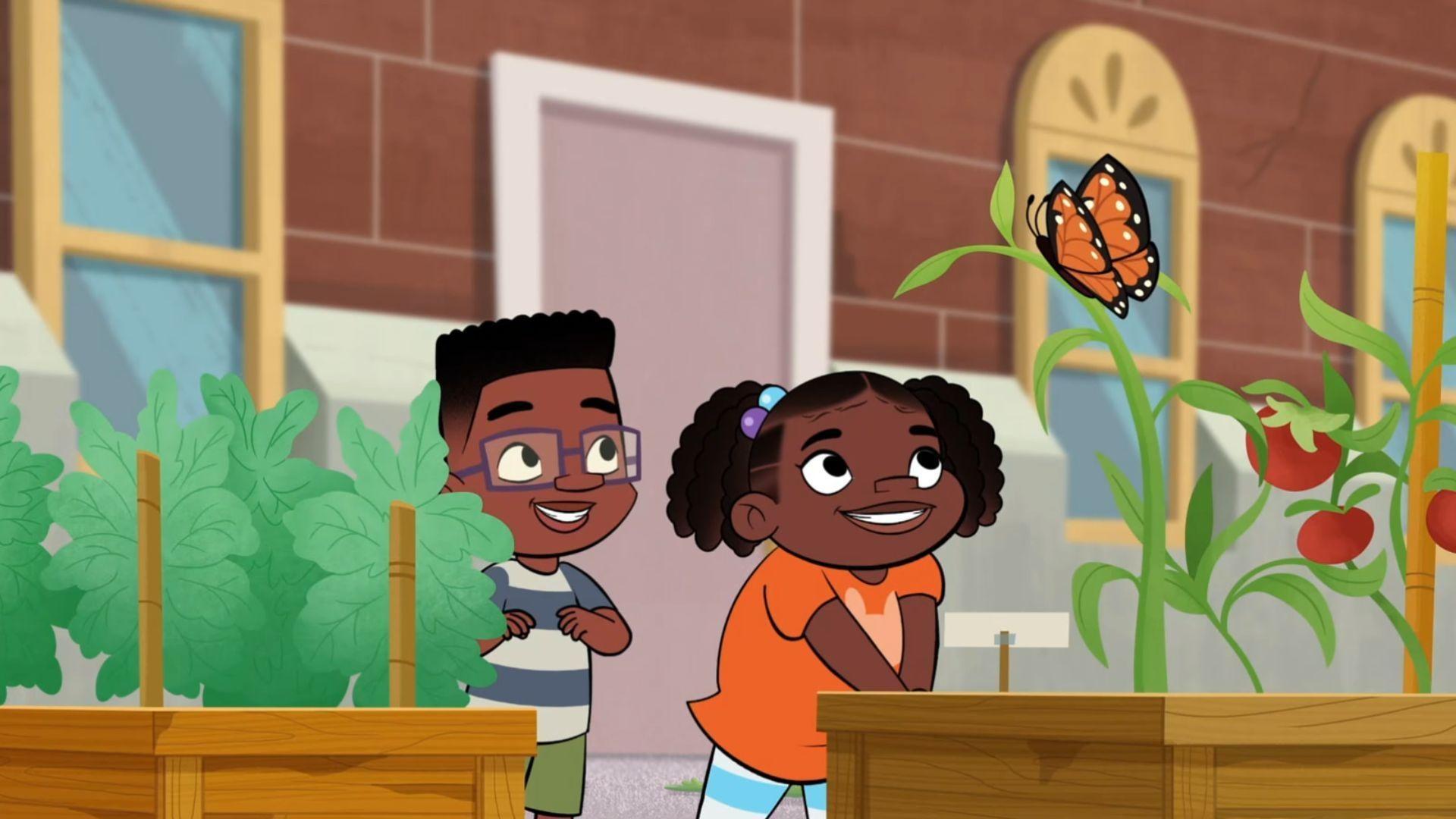 Phoebe & Jay learn to use a field guide.