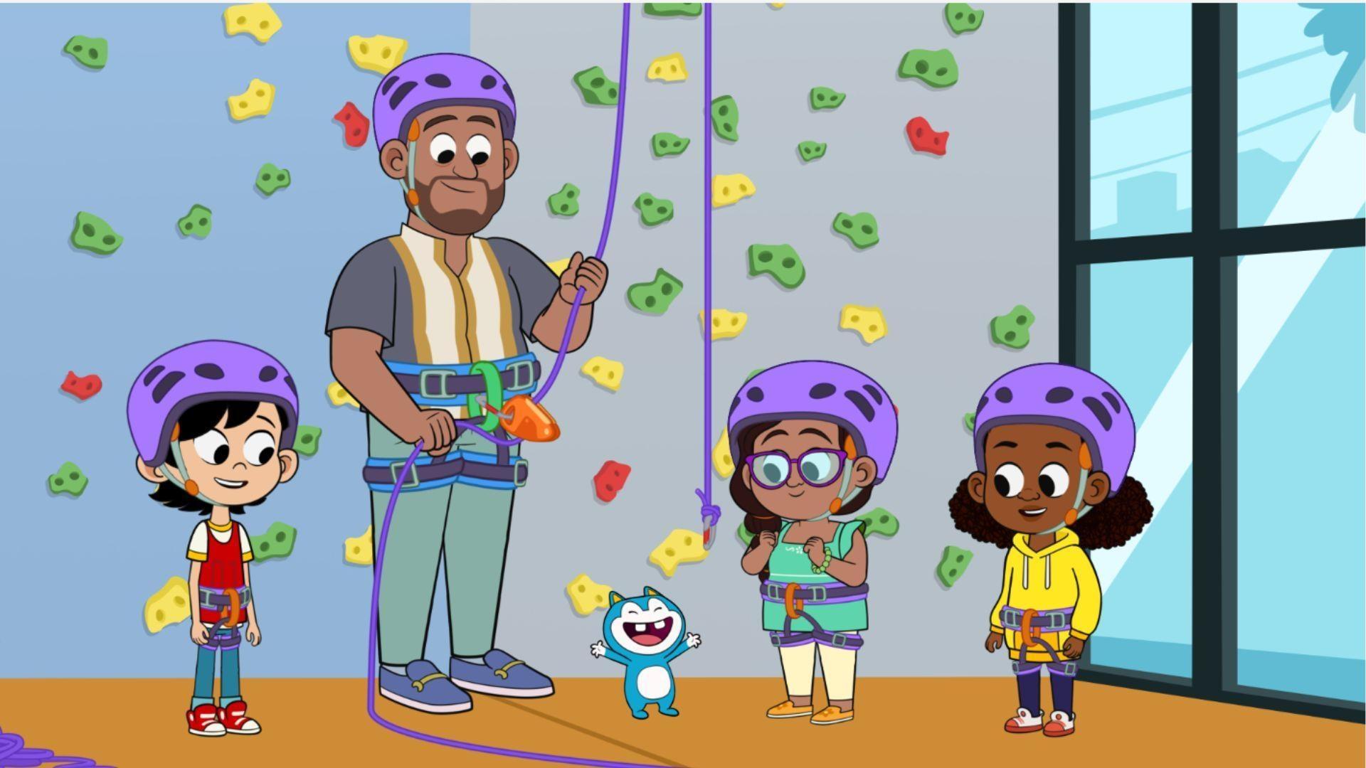Lyla overcomes rock-climbing fears. / The twins create a game about Black inventors.