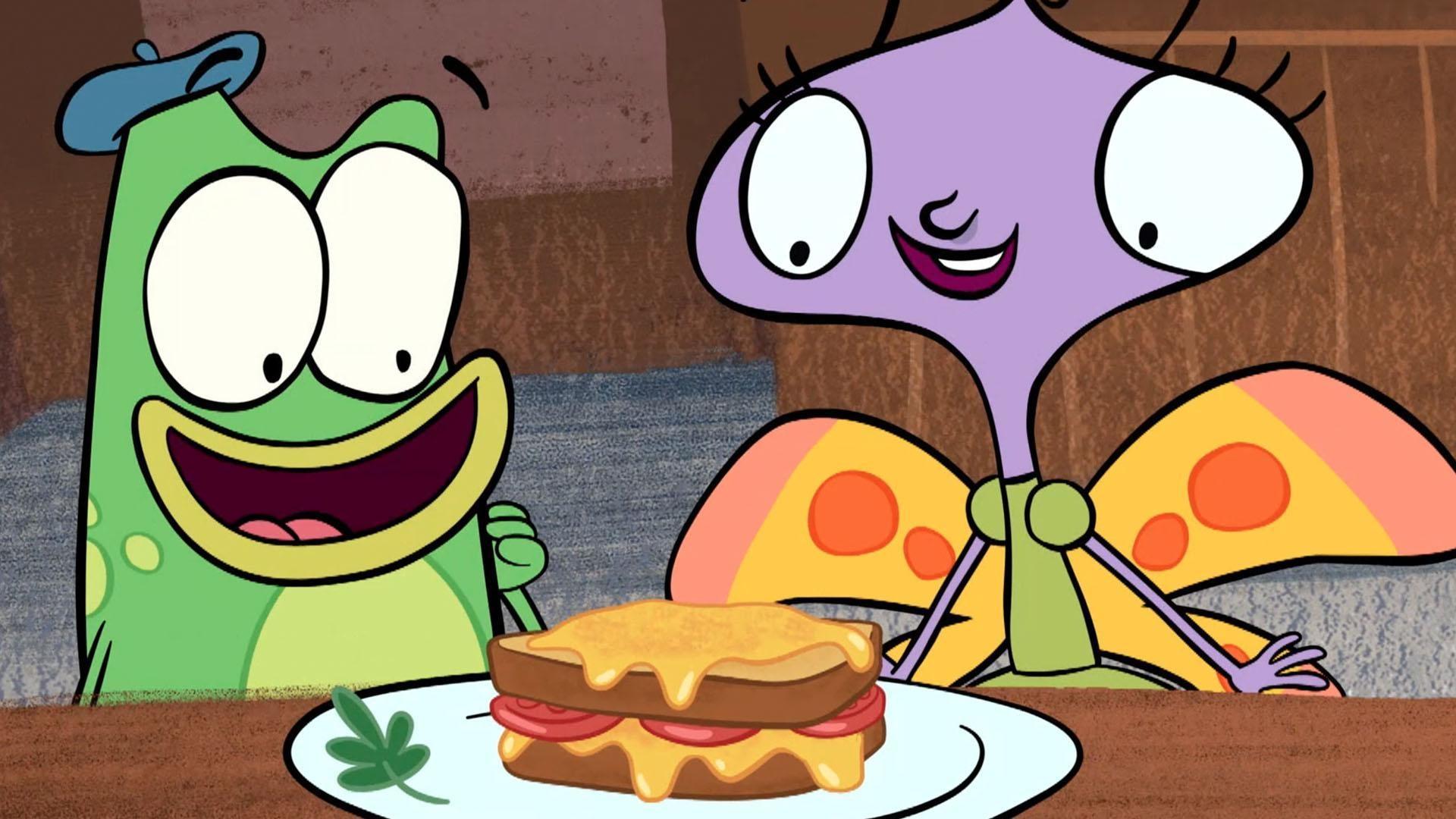 In Paris, Leo tries to make a grilled cheese sandwich. / The gang helps Hockbar relax.