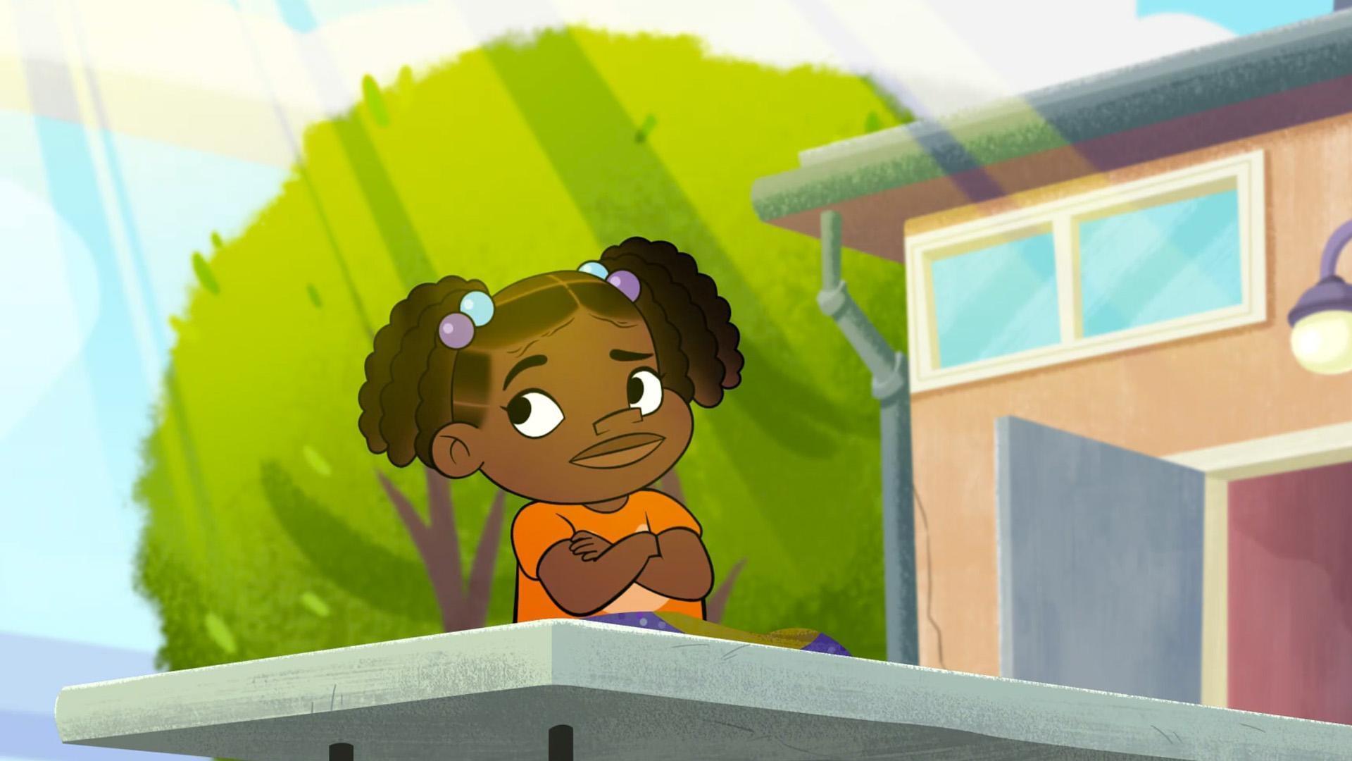 Phoebe has to wait to for her mom's jacket to dry after she washed it.