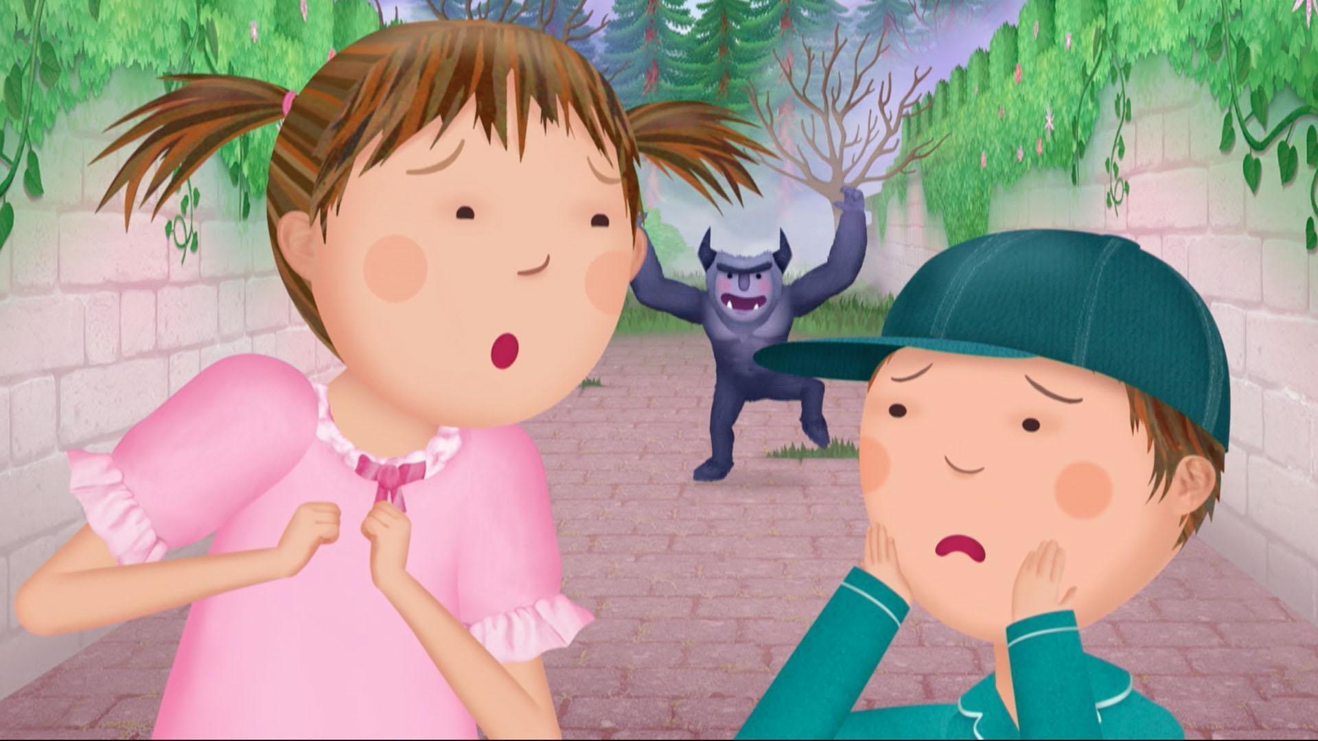 Peter thinks there is a monster in his room. / Everyone can whistle except Peter.