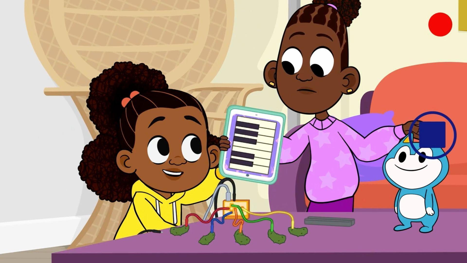 Lyla makes a piano using her tablet and pickles!